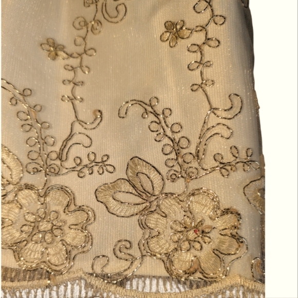 American Princess fancy ball gown black velvet and champagne skirt size 6 - Picture 2 of 3